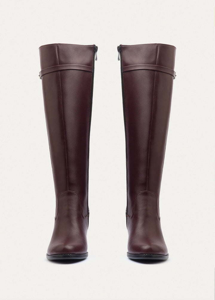 Icon High-Heel Boots | Burguandy