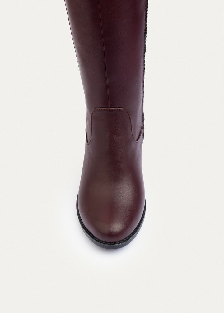 Icon High-Heel Boots | Burguandy