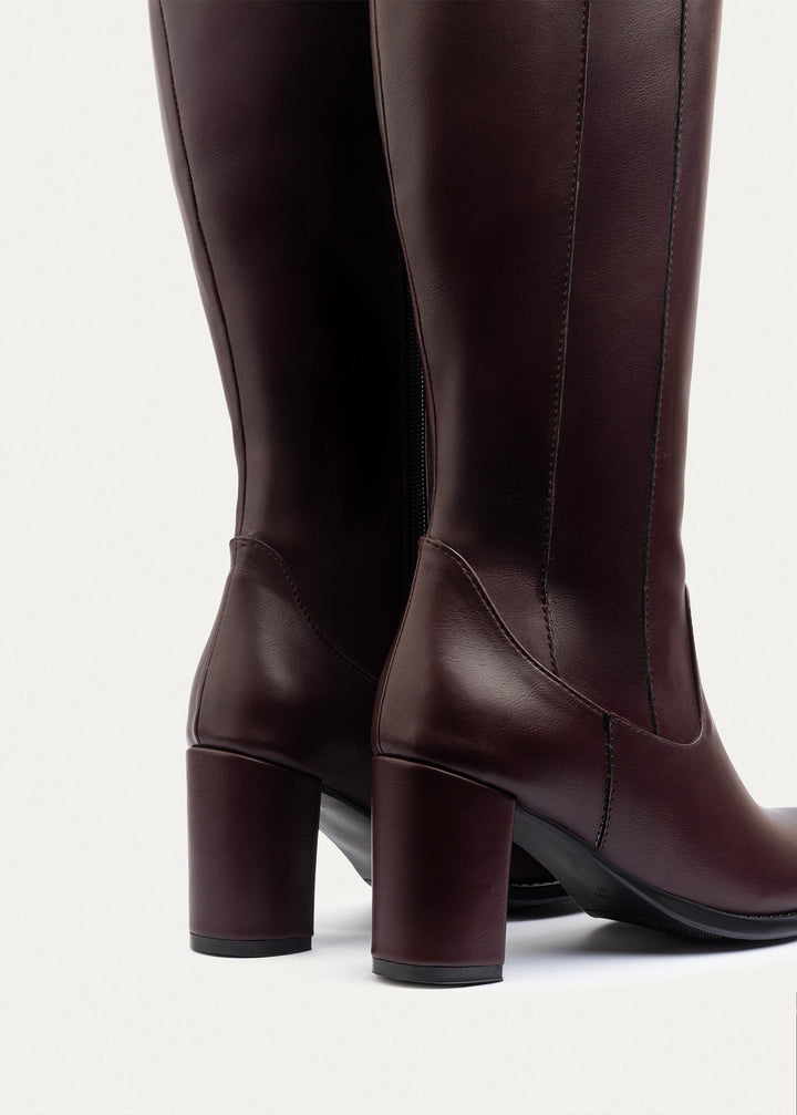Icon High-Heel Boots | Burguandy