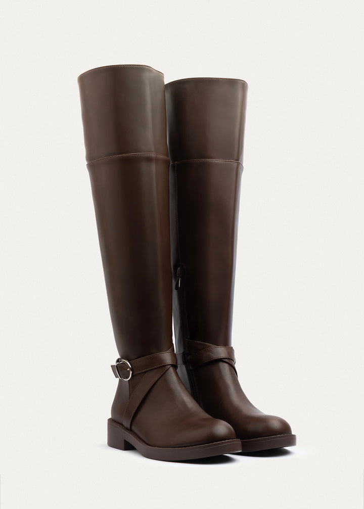 Rider Strap Tall Boots | Brown