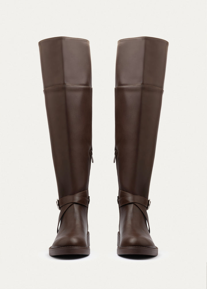Rider Strap Tall Boots | Brown
