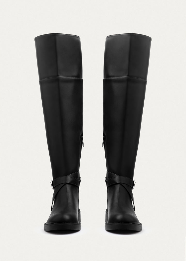 Rider Strap Tall Boots | Black