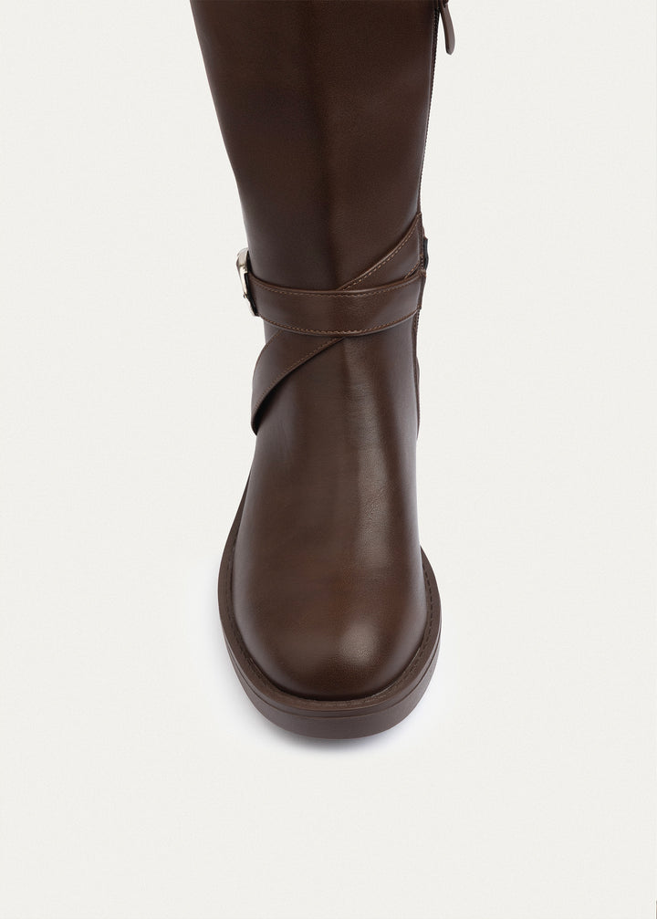 Rider Strap Tall Boots | Brown