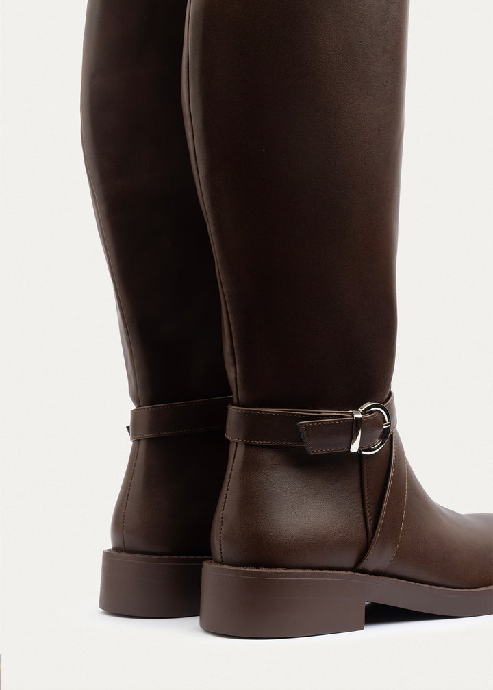 Rider Strap Tall Boots | Brown