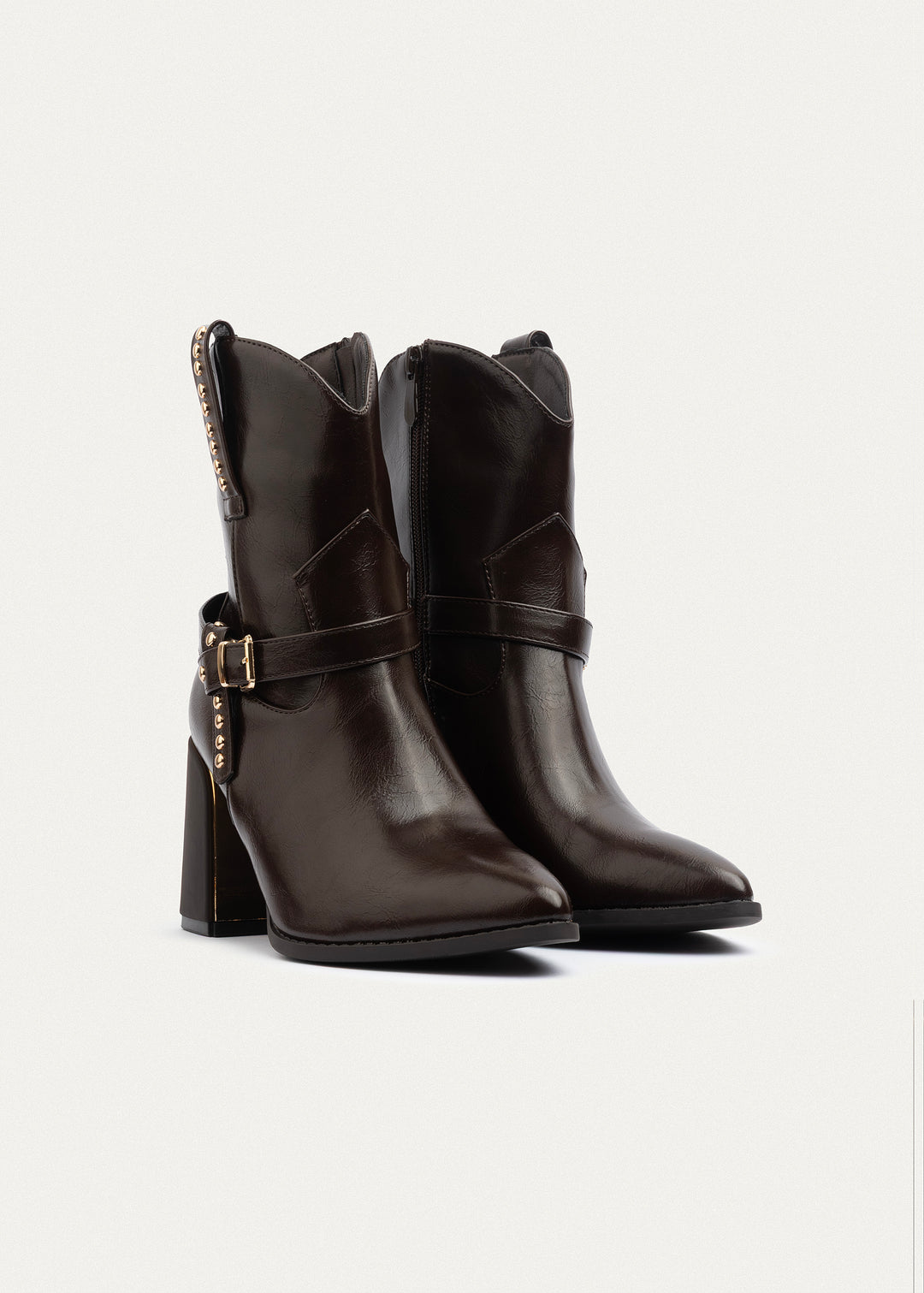 Slouch Strap Boots | Brown