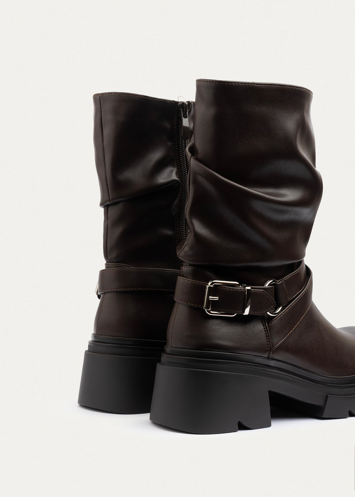 Alpine Strap Mid Boots | Brown