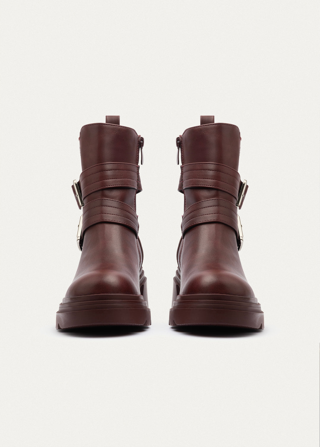 Atlas Buckle Combat Boots | Burguandy