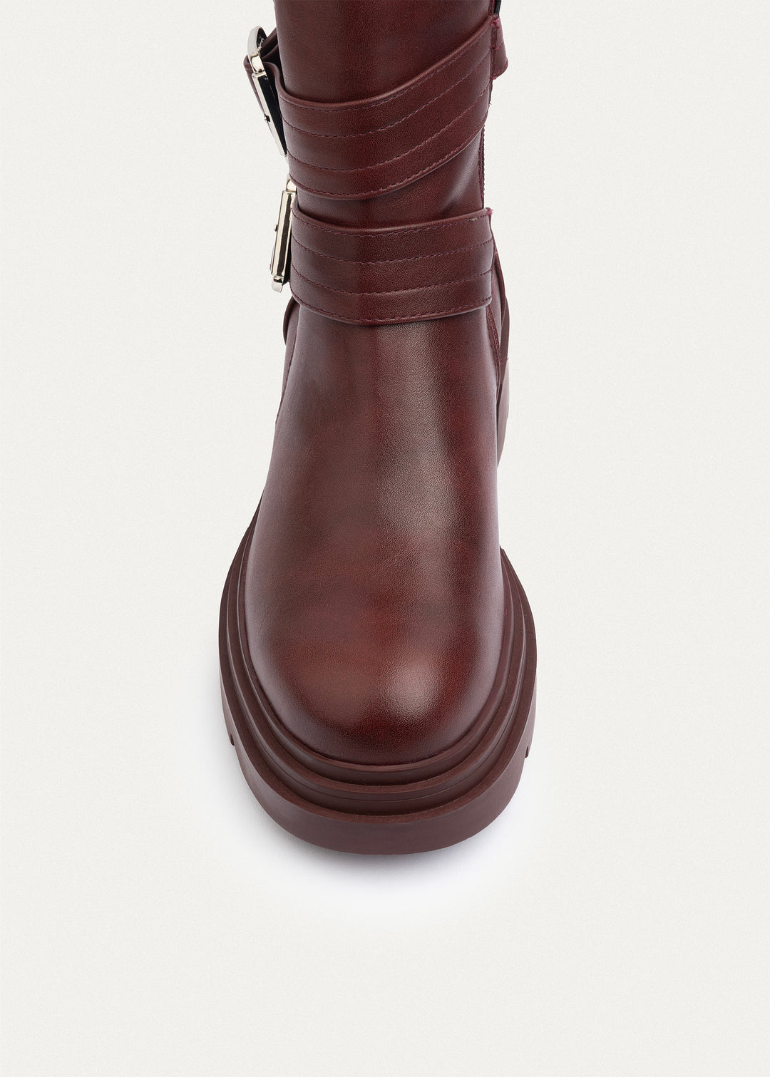 Atlas Buckle Combat Boots | Burguandy