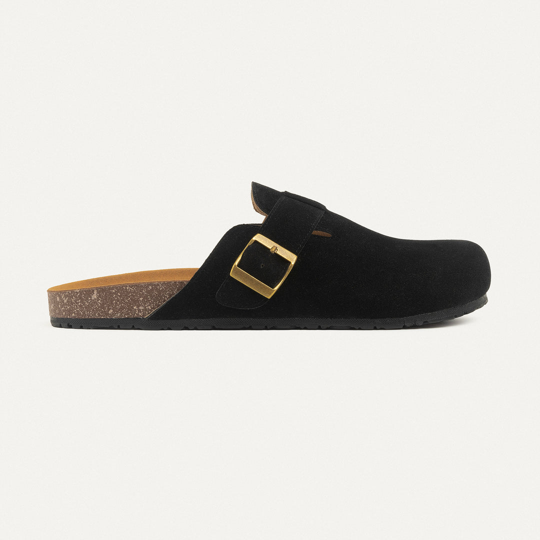 Boston Soft Footbed Suede Leather- Black