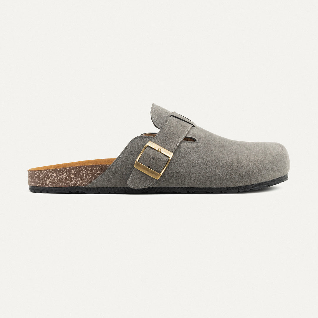 Boston Soft Footbed Suede Leather- Gray