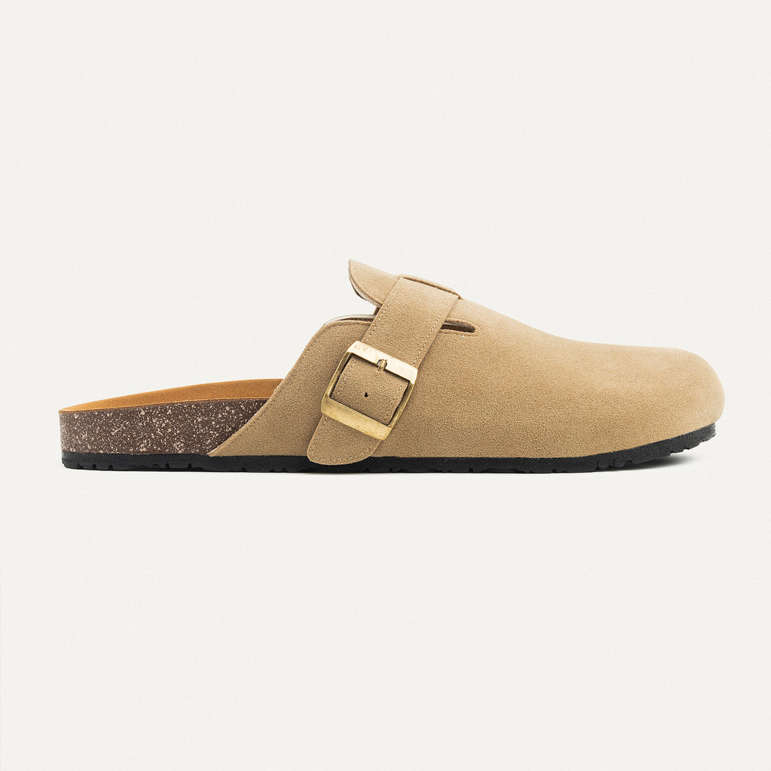 Boston Soft Footbed Suede Leather- Beige