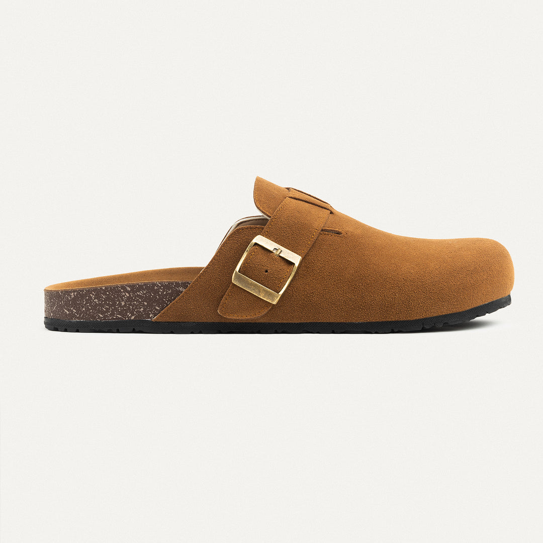 Boston Soft Footbed Suede Leather- Light-Brown