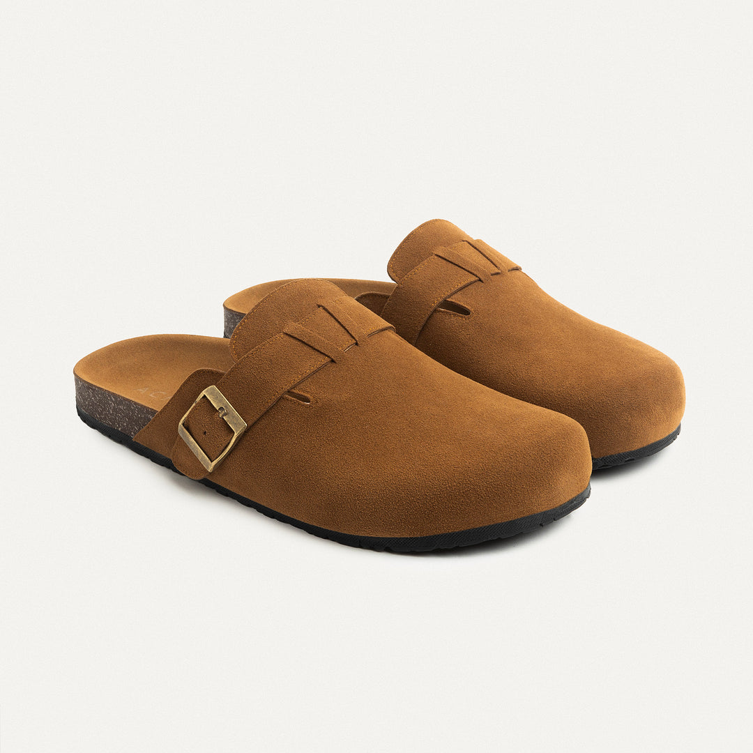 Boston Soft Footbed Suede Leather- Light-Brown