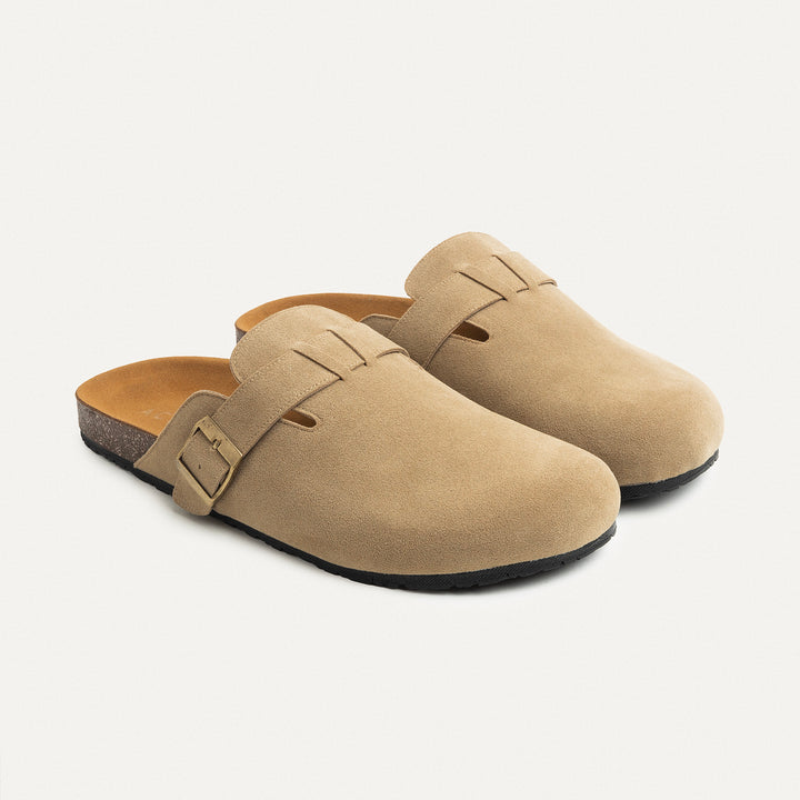 Boston Soft Footbed Suede Leather- Beige