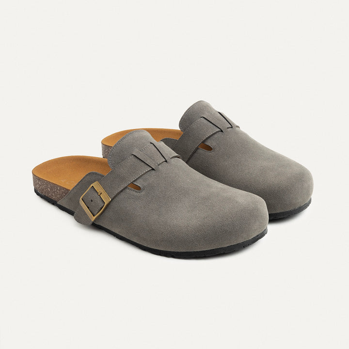 Boston Soft Footbed Suede Leather- Gray