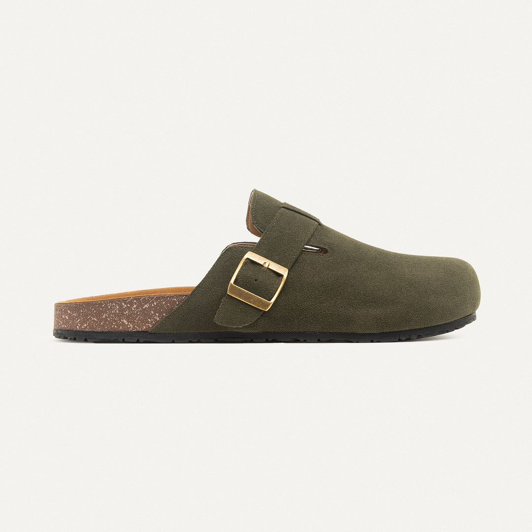 Boston Soft Footbed Suede Leather- Olive