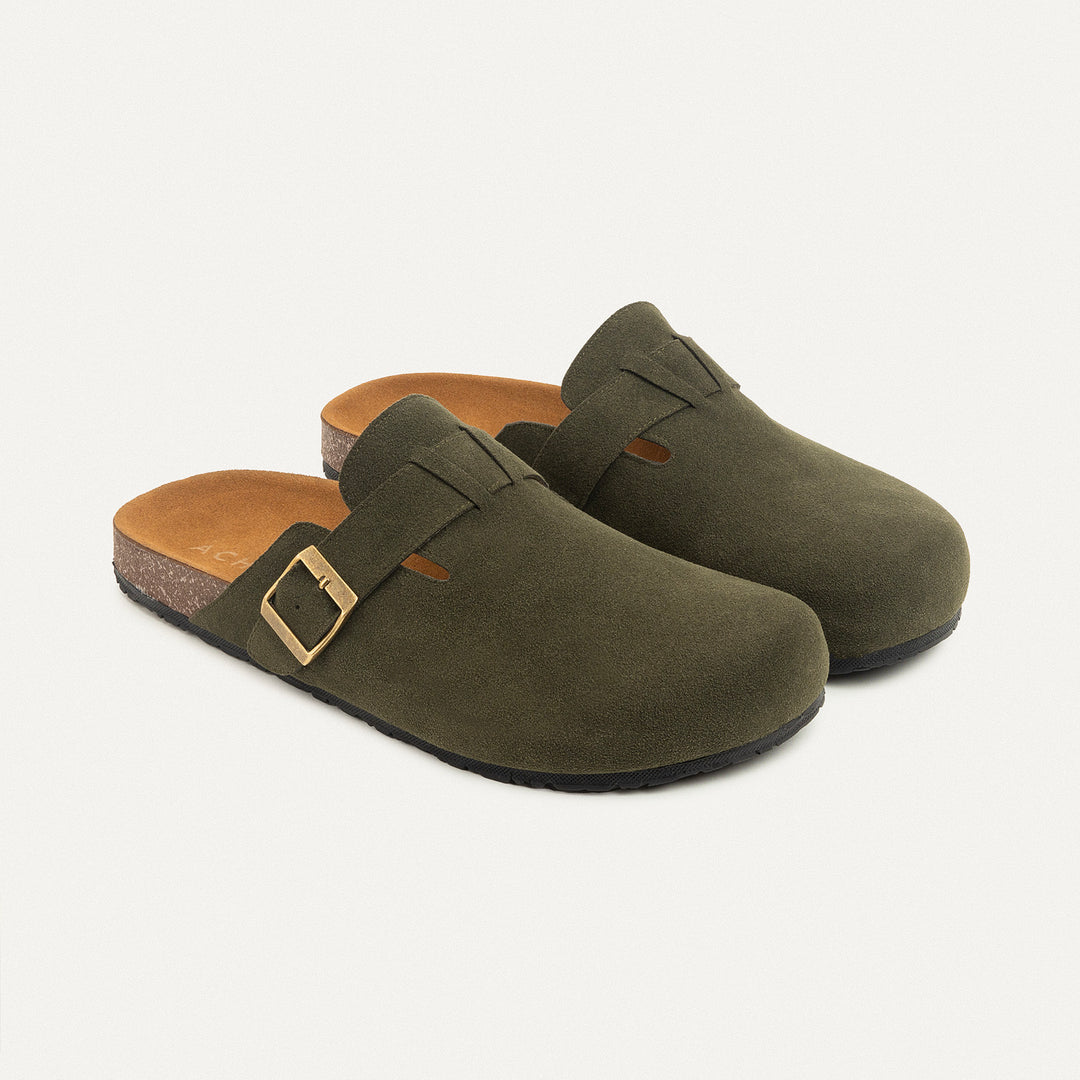 Boston Soft Footbed Suede Leather- Olive