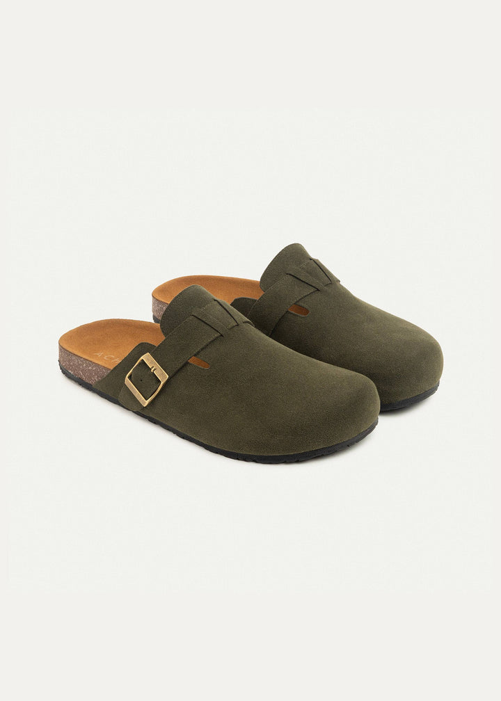 Boston Soft Footbed Suede Leather- Olive