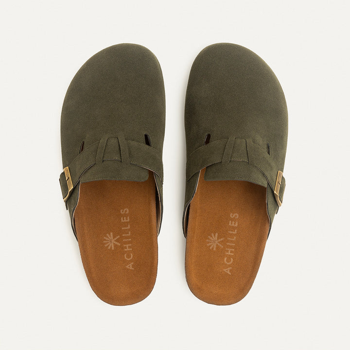 Boston Soft Footbed Suede Leather- Olive