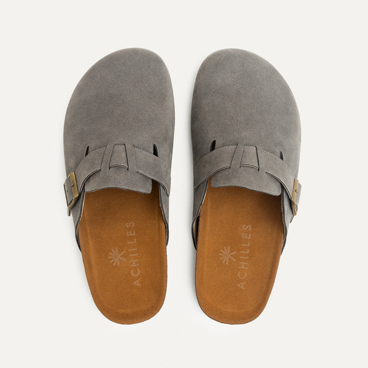 Boston Soft Footbed Suede Leather- Gray