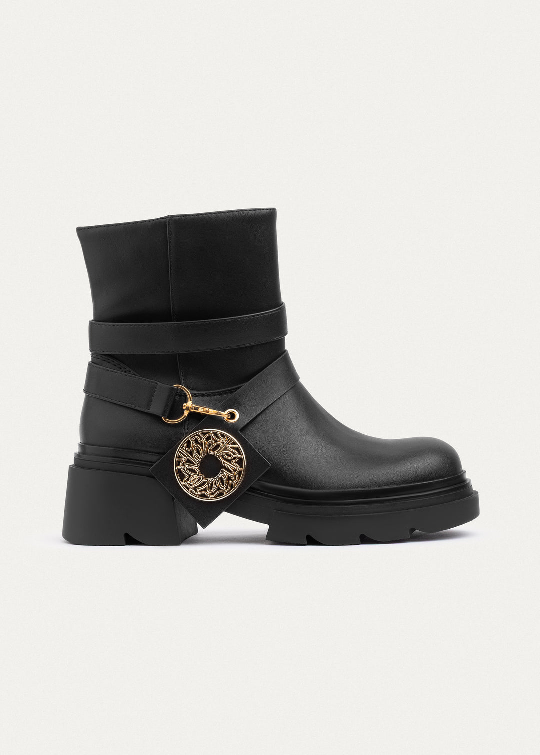 Emblem Strap Boots | Black
