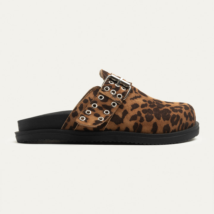 Halia Leopard suede Mules