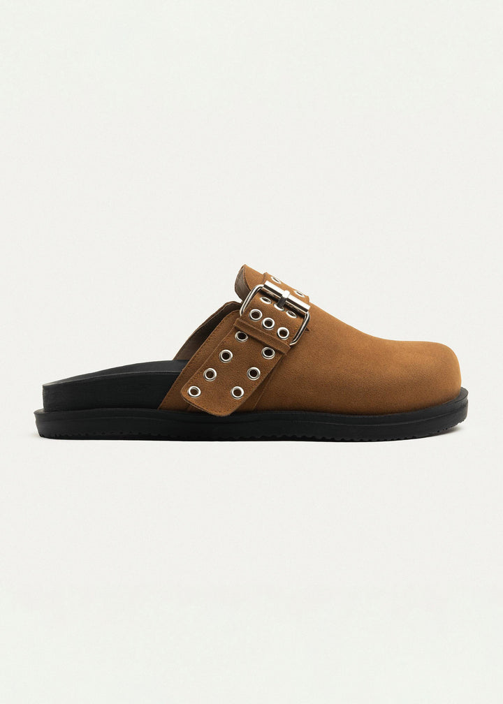 Halia Light Brown suede Mules