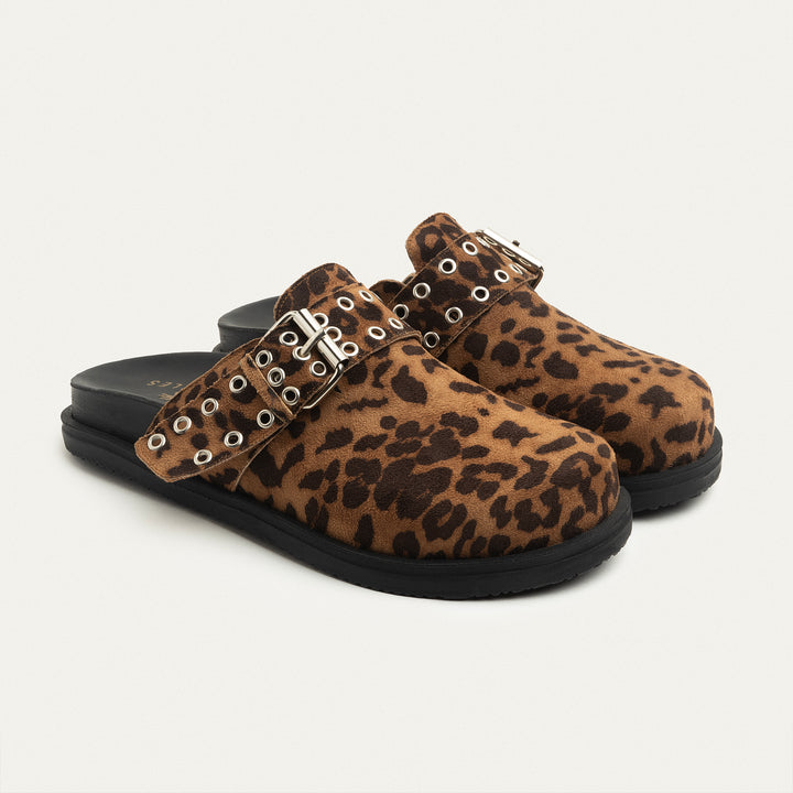 Halia Leopard suede Mules