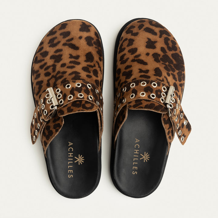 Halia Leopard suede Mules