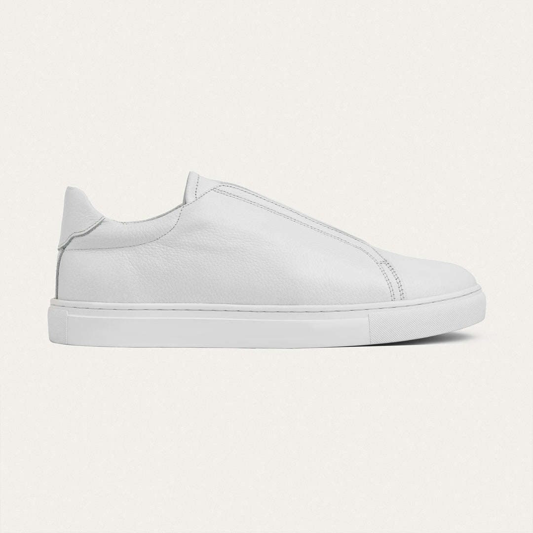 Achilles Theo - Men's Slip-On Leather Sneakers - White