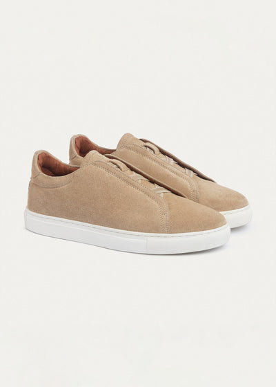 Theo Men's Slip-On Leather Sneakers | Beige