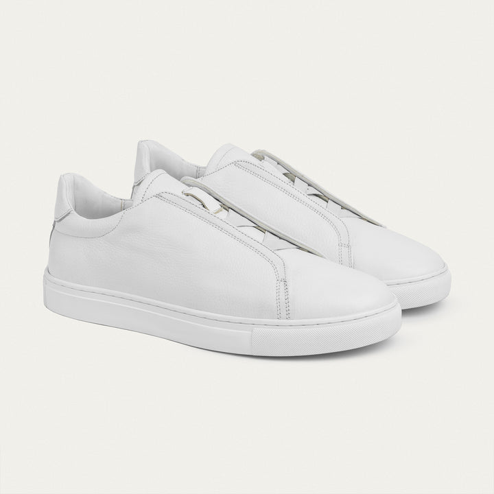 Achilles Theo - Men's Slip-On Leather Sneakers - White