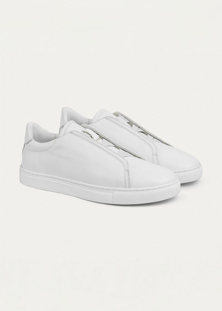 Achilles Theo - Men's Slip-On Leather Sneakers - White