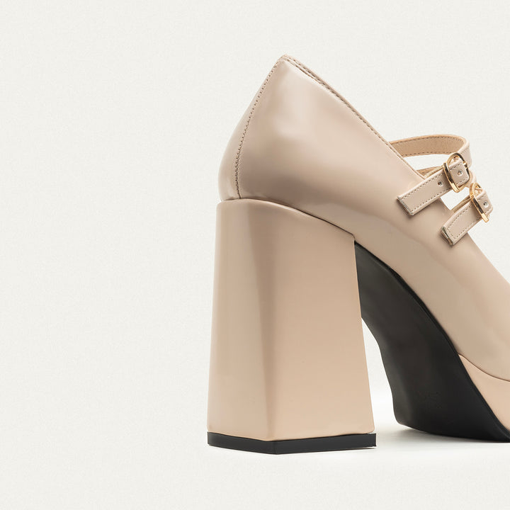 Vintage Vibes Platform Mary Jane | Beige
