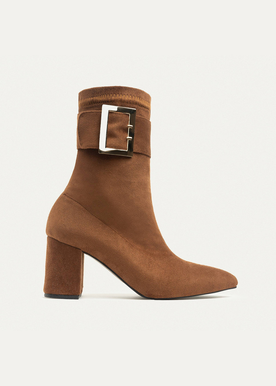 Achilles Hug Buckle Ankle Boots - Light Brown
