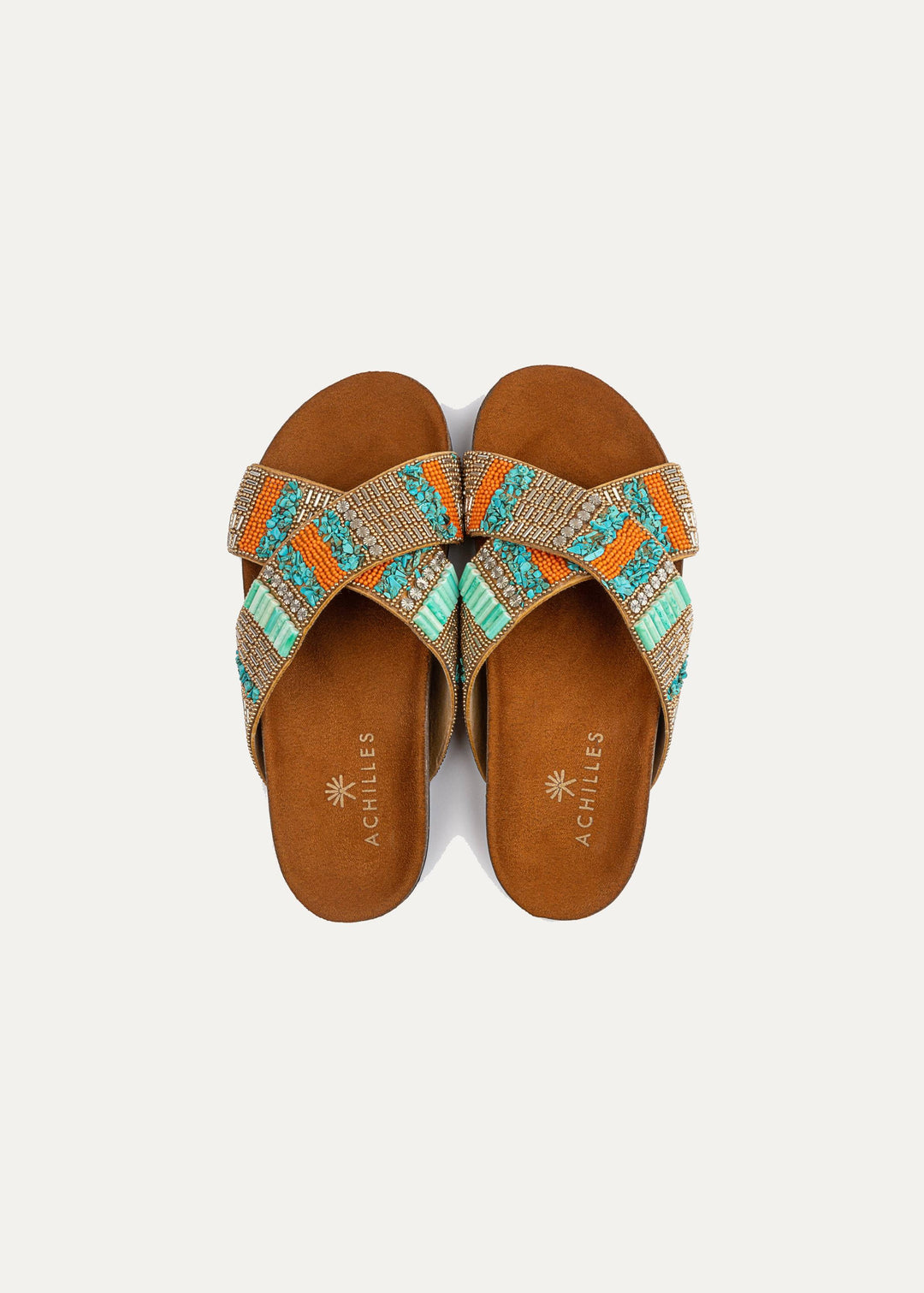 Turqo Gold Criss Cross Slides
