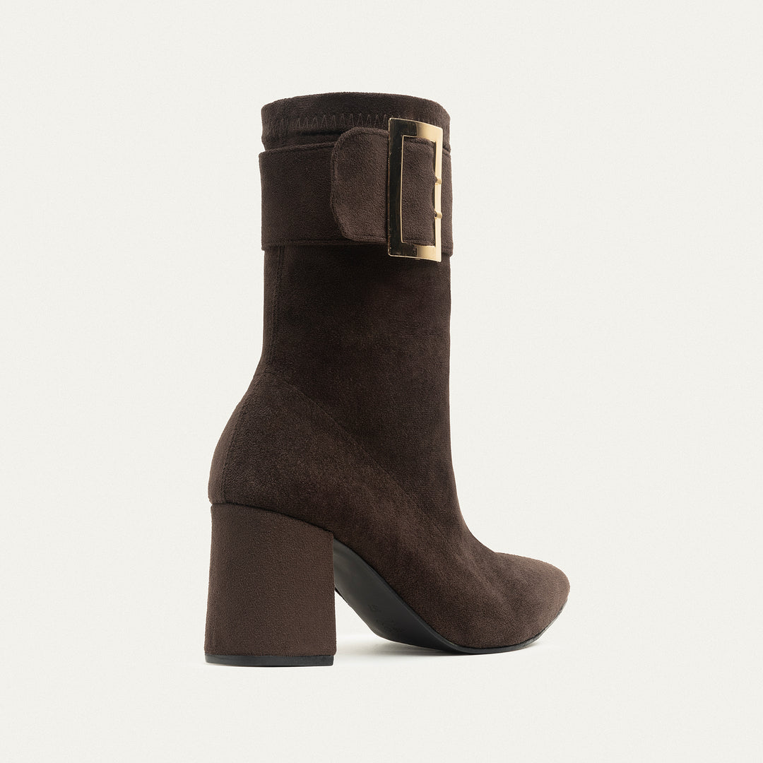 Achilles Hug Buckle Ankle Boots - Brown