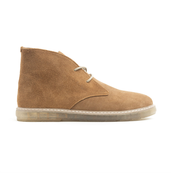 Achilles Split Suede Desert Boots Plain Toe For Men - Cafe