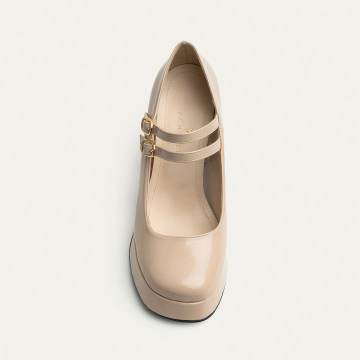 Vintage Vibes Platform Mary Jane | Beige