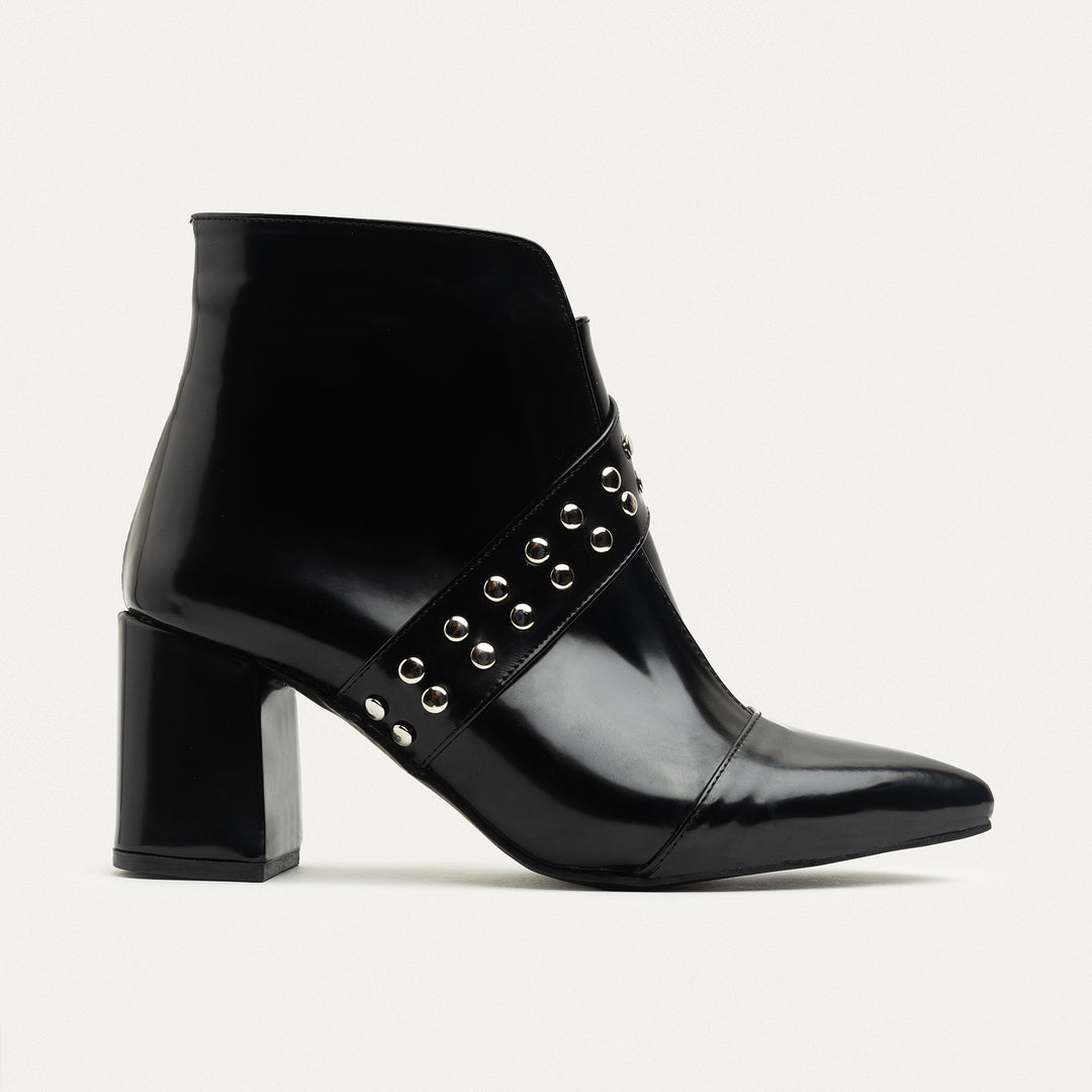 Lanz Black Leather Ankle Boots