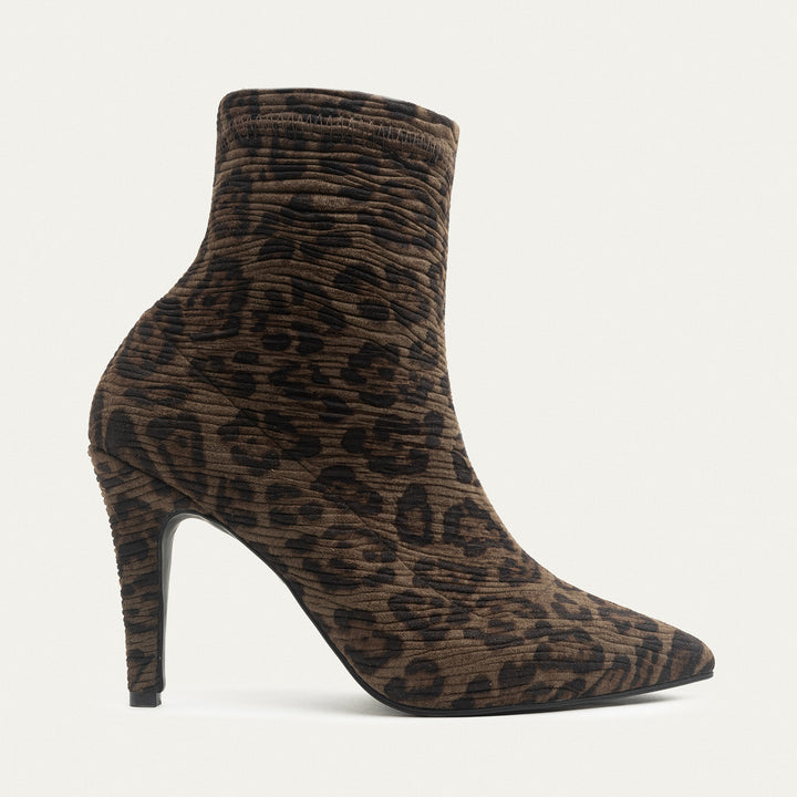 Leopard Chic Ankle Boots Leopard Black