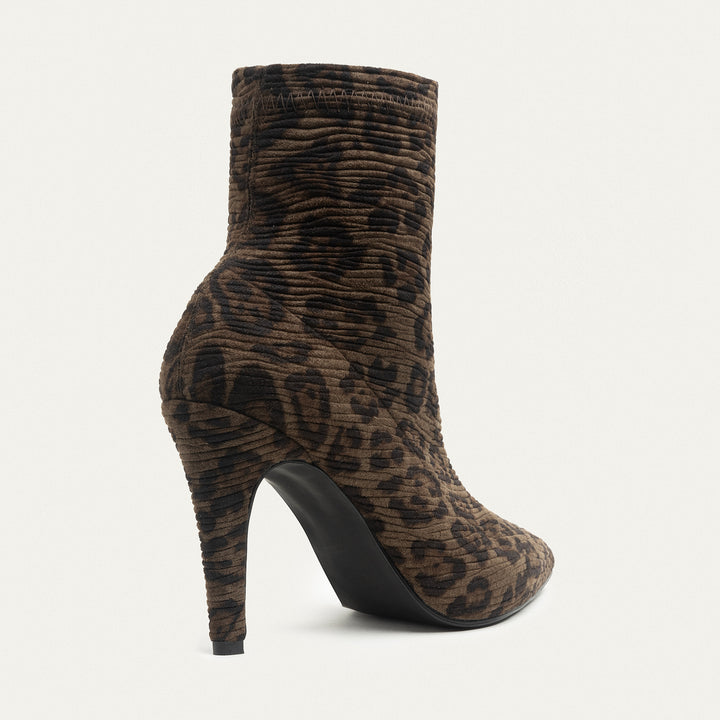 Leopard Chic Ankle Boots Leopard Black