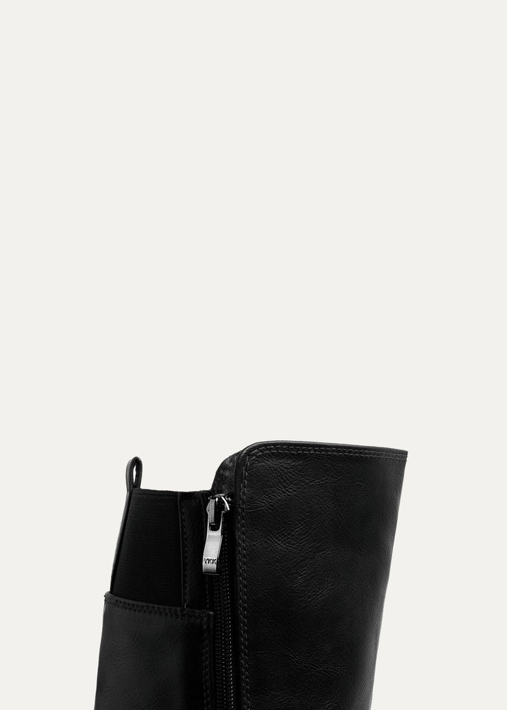 The Buckle Knee high Boots - Black