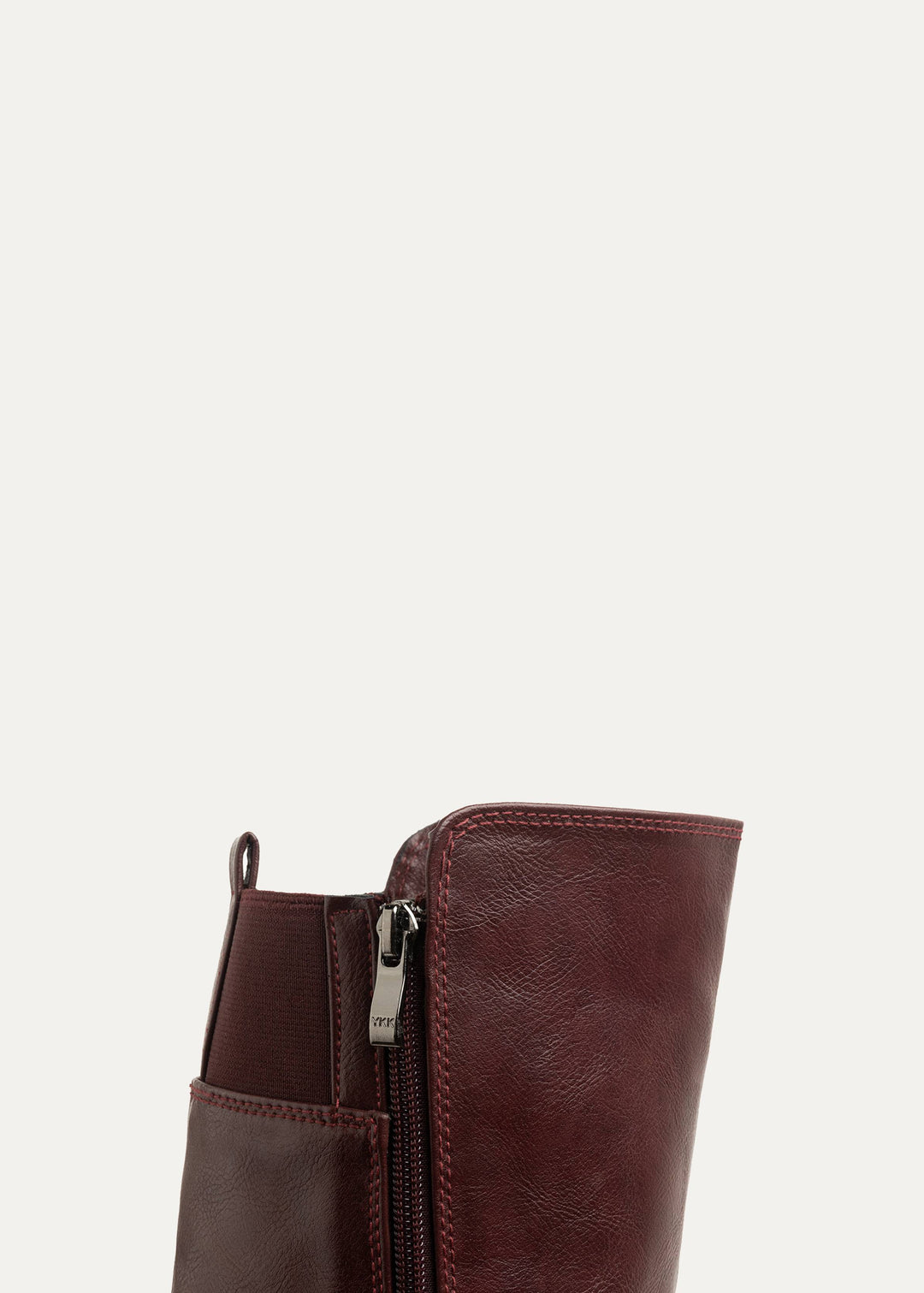 The Buckle Knee High Boots - Burgundy