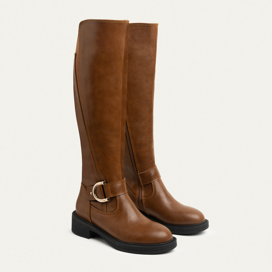 The Buckle High Knee Boots - Havan