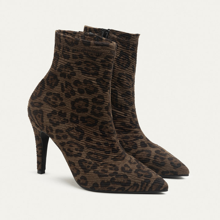 Leopard Chic Ankle Boots Leopard Black