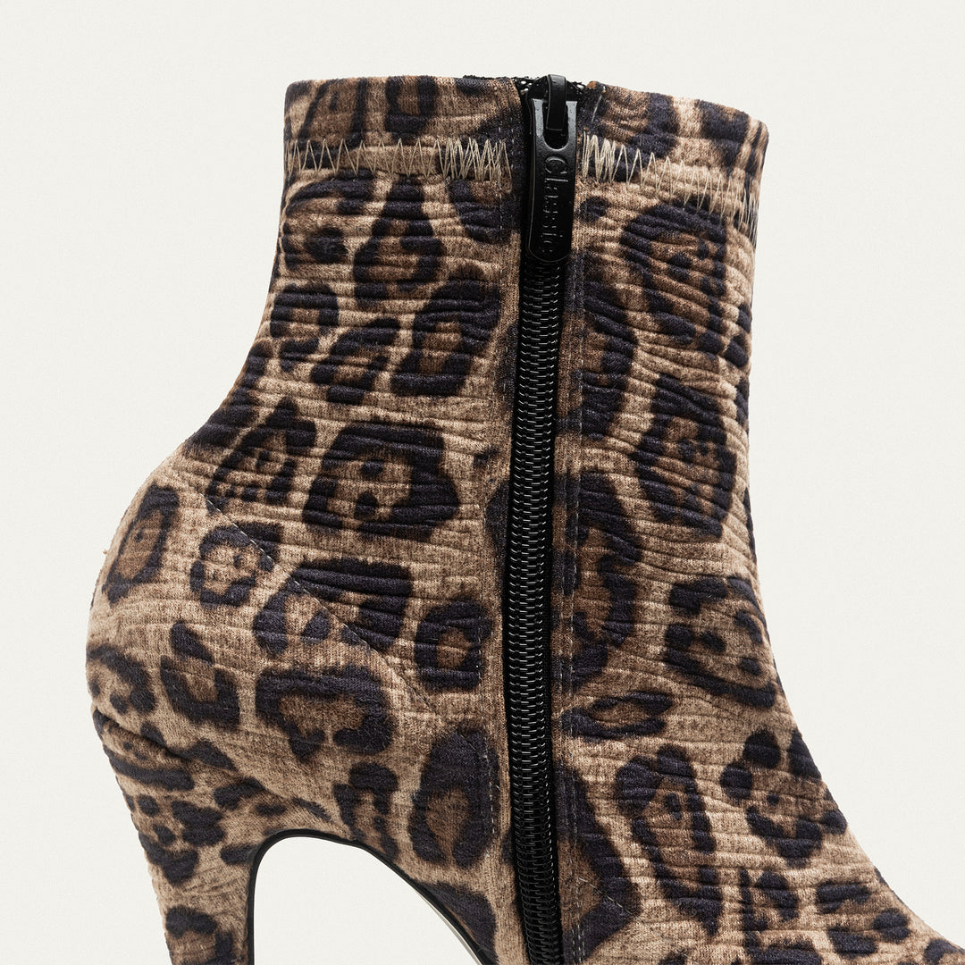 Leopard Chic Ankle Boots Leopard Beige