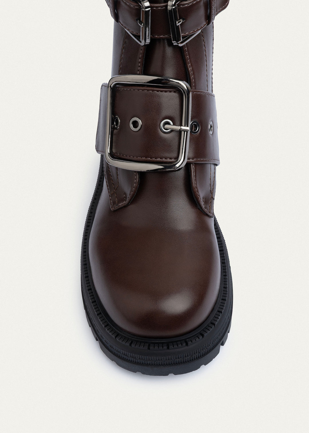 Dual Buckle Combat Boots | Brown