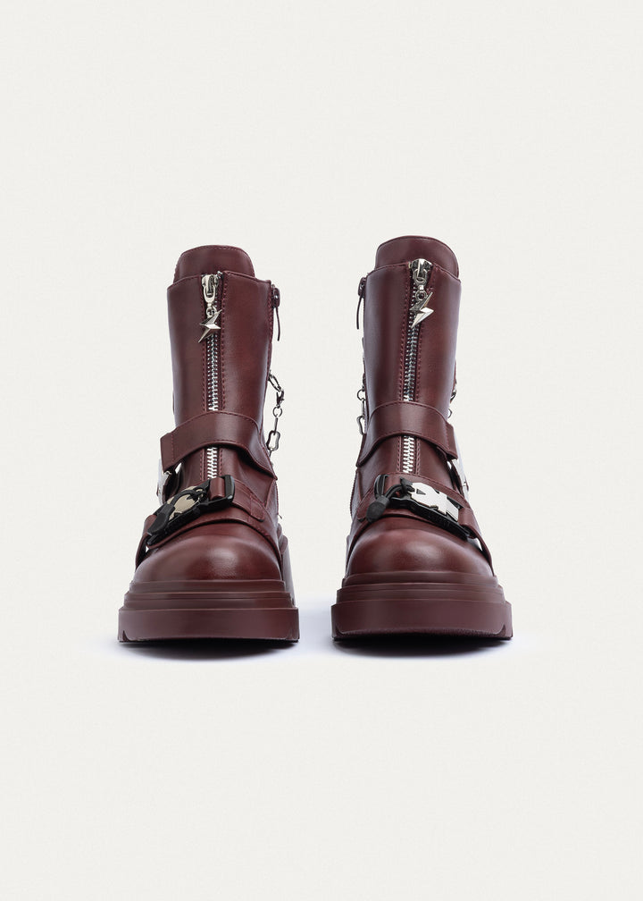 Vortex Chain Boots|  Burguandy