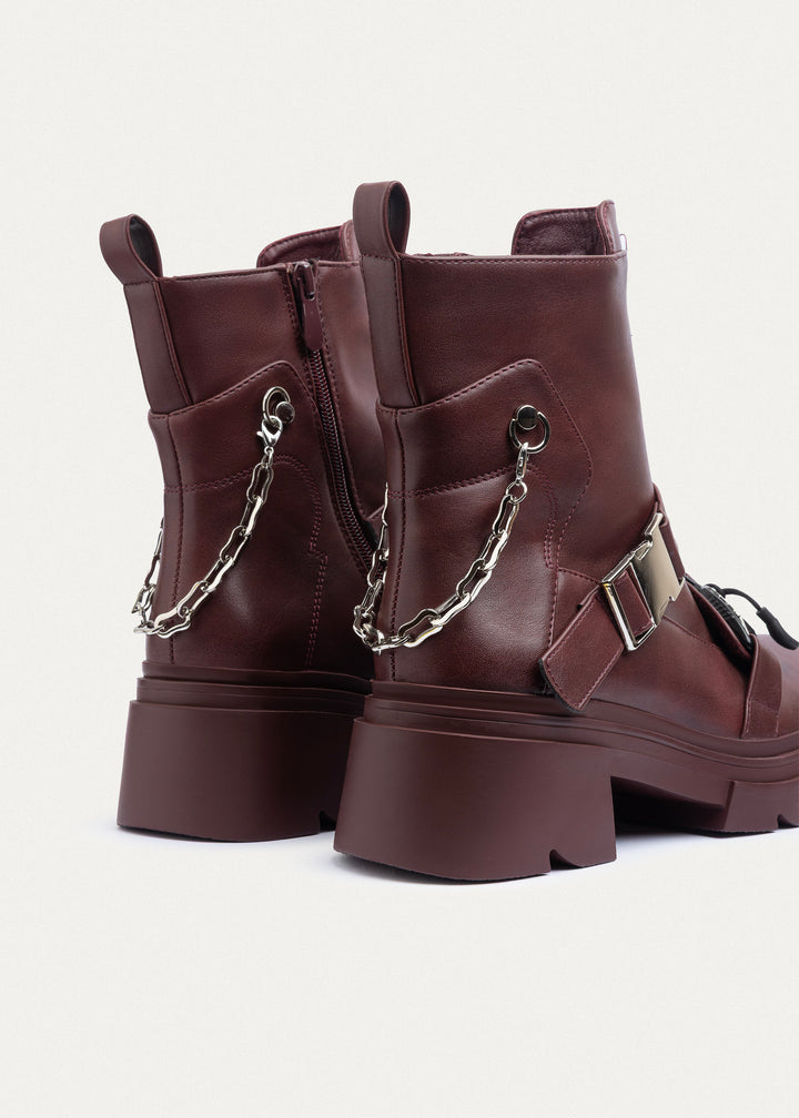 Vortex Chain Boots|  Burguandy